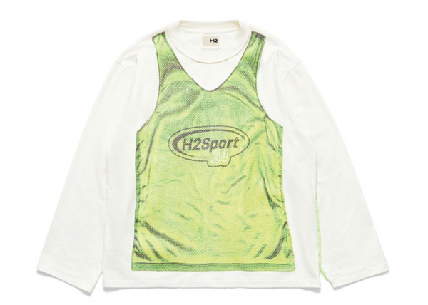 Heron Preston H2 Printed Jersey Shirt (White/Light Green)