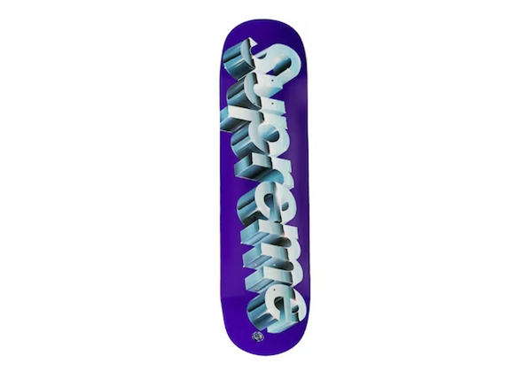 Supreme Chrome Logo Skateboard Deck Purple