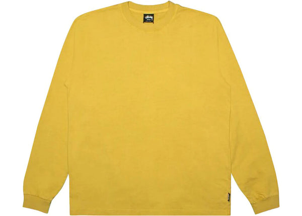 Stussy Pigment Dyed Long Sleeve Crew Mustard