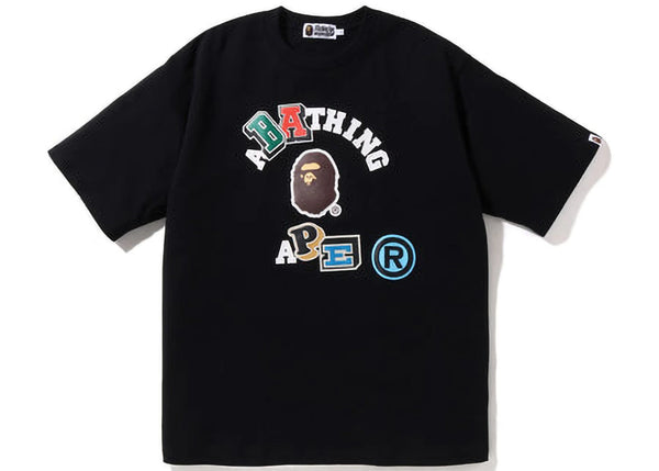 BAPE Multi Fonts Relaxed Fit Collage Heavy Weight Tee Black