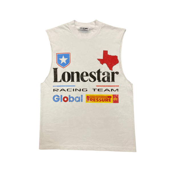 Texas Mxrch Sleeveless Racing Tee White