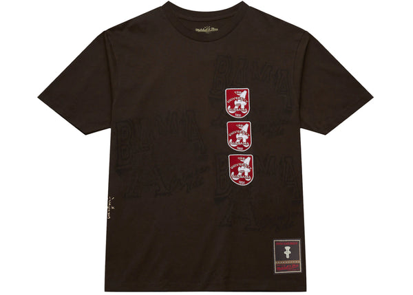 Travis Scott x Mitchell & Ness Alabama Crimson Tide Seal T-Shirt Brown