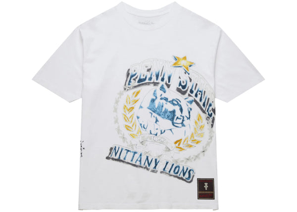 Travis Scott x Mitchell & Ness Penn State Nittany Lions Hand-Drawn T-Shirt White