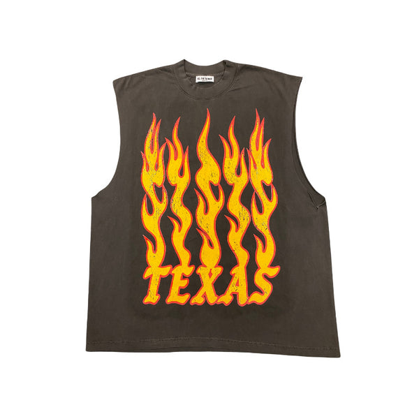 Texas Mxrch Sleeveless Flames Tee
