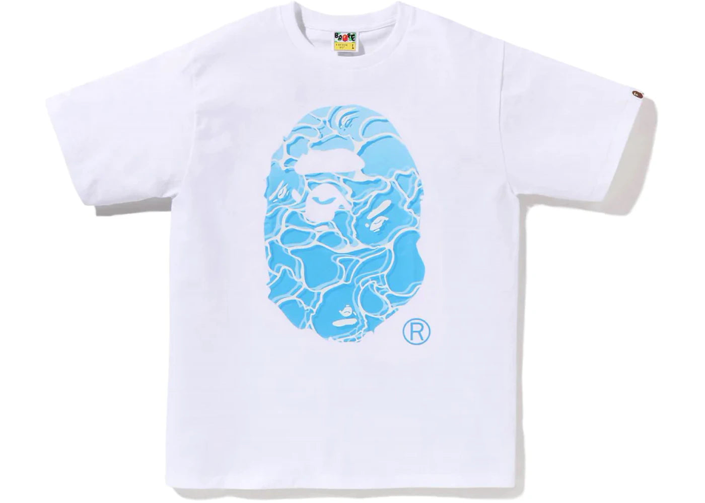 BAPE ABC Sea Surface Camo Ape Head Tee White