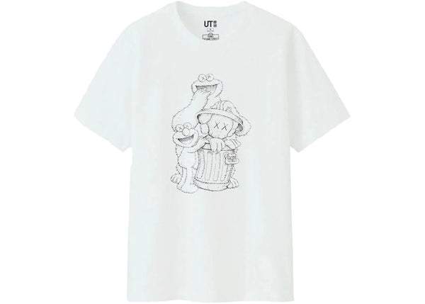 KAWS x Uniqlo x Sesame Street Companion Trash Can Outline Tee (US Sizing) White